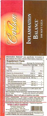 Photo of the Carlson Inflammation Balance label