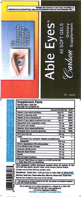 Photo of the Carlson Able Eyes label