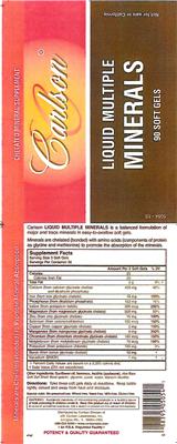 Photo of the Carlson Liquid Multiple Minerals label