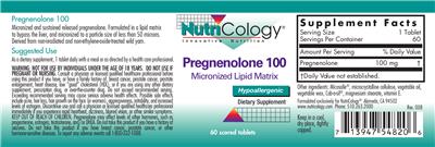 Photo of the NutriCology Pregnenolone 100 label