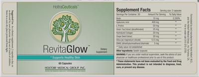 Photo of the HoltraCeuticals RevitaGlow label
