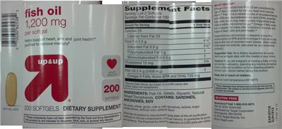 Photo of the up&up Fish Oil 1,200 mg label