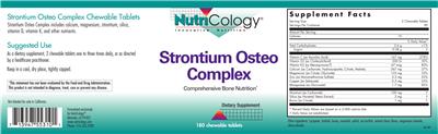 Photo of the NutriCology Strontium Osteo Complex Chewable Tablets label