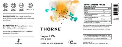 Photo of the Thorne Super EPA label