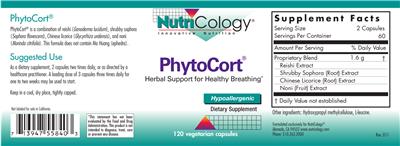 Photo of the NutriCology PhytoCort label