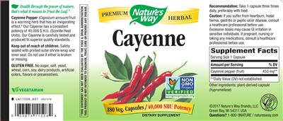 Photo of the Nature's Way Cayenne label