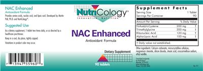 Photo of the NutriCology NAC Enhanced Antioxidant Formula label
