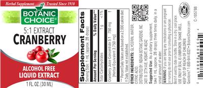 Photo of the Botanic Choice Cranberry label