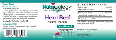Photo of the NutriCology Heart Beef Natural Glandular label