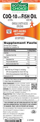 Photo of the Botanic Choice CoQ-10 60 mg with Fish Oil 600 mg label