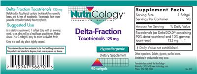 Photo of the NutriCology Delta-Fraction Tocotrienols 125 mg label