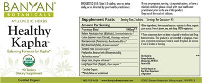 Photo of the Banyan Botanicals Healthy Kapha label