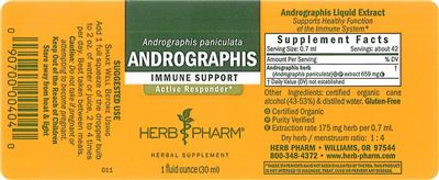 Photo of the Herb Pharm Andrographis label