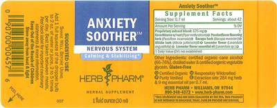Photo of the Herb Pharm Anxiety Soother label