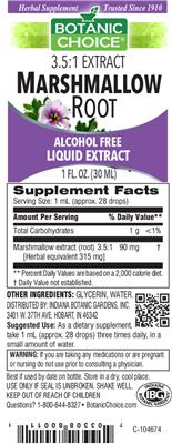 Photo of the Botanic Choice Marshmallow Root label