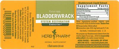 Photo of the Herb Pharm Bladderwrack label