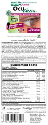 Photo of the Nature's Plus Herbal Actives Ocu Actin label