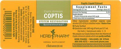 Product label for Coptis