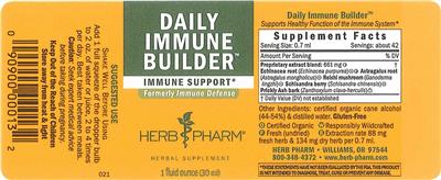 Photo of the Herb Pharm Daily Immune Builder label