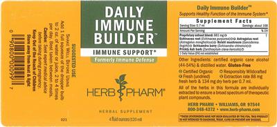 Photo of the Herb Pharm Daily Immune Builder label