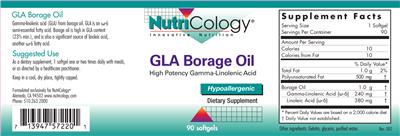 Photo of the NutriCology GLA Borage Oil label