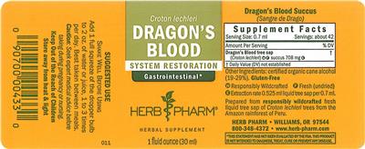 Photo of the Herb Pharm Dragon's Blood label