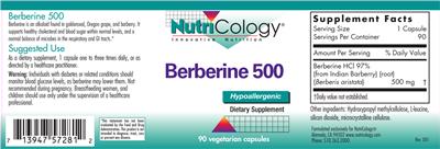 Photo of the NutriCology Berberine 500 label
