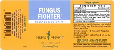 Photo of the Herb Pharm Fungus Fighter label