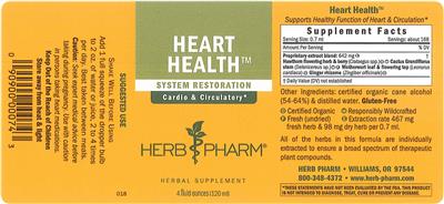 Photo of the Herb Pharm Heart Health label