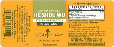 Photo of the Herb Pharm He Shou Wu label