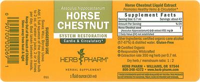 Photo of the Herb Pharm Horse Chestnut label