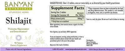 Photo of the Banyan Botanicals Shilajit label