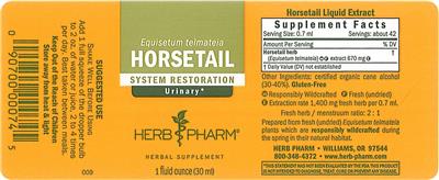 Photo of the Herb Pharm Horsetail label