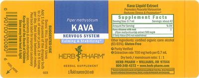 Photo of the Herb Pharm Kava label
