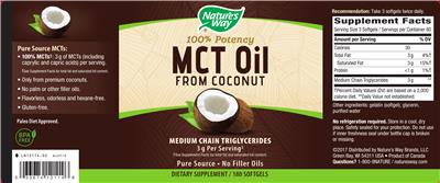Photo of the Nature's Way MCT Oil from Coconut label