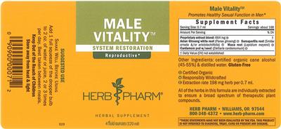 Photo of the Herb Pharm Male Vitality label