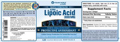 Triple Strength Alpha Lipoic Acid 300 mg