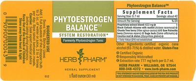 Photo of the Herb Pharm Phytoestrogen Balance label