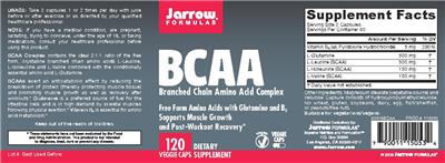 Photo of the Jarrow Formulas BCAA Branched Chain Amino Acid Complex label