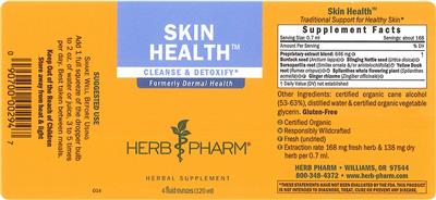 Photo of the Herb Pharm Skin Health label