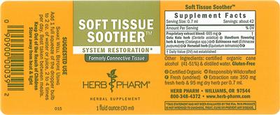 Photo of the Herb Pharm Soft Tissue Soother label
