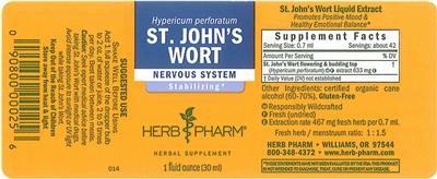Photo of the Herb Pharm St. John's Wort label
