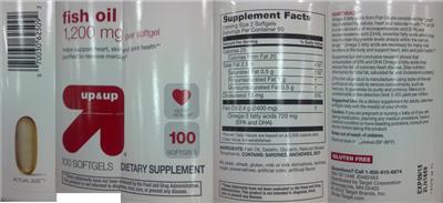 Photo of the up&up Fish Oil 1,200 mg label