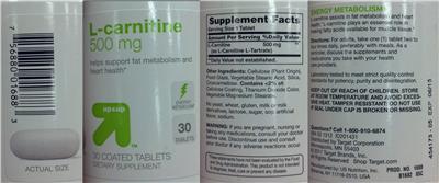 Photo of the up&up L-Carnitine 500 mg label