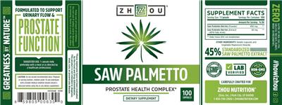 Photo of the ZHOU Saw Palmetto label