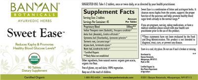 Photo of the Banyan Botanicals Sweet Ease label