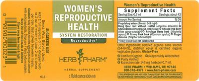 Photo of the Herb Pharm Woman's Reproductive Health label