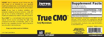Photo of the Jarrow Formulas True CMO label