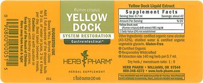 Photo of the Herb Pharm Yellow Dock label
