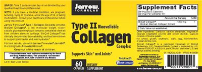 Photo of the Jarrow Formulas Type II Bioavailable Collagen Complex label